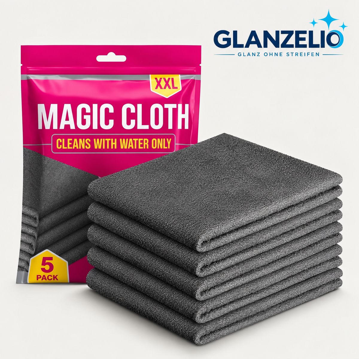 GLANZELIO Reinigungstücher – 5er-Set